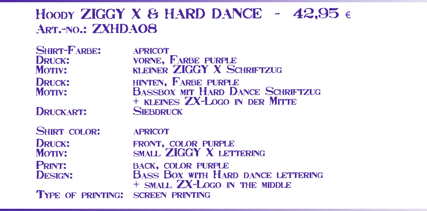Hoody (apricot)  ZIGGY X + Hard Dance