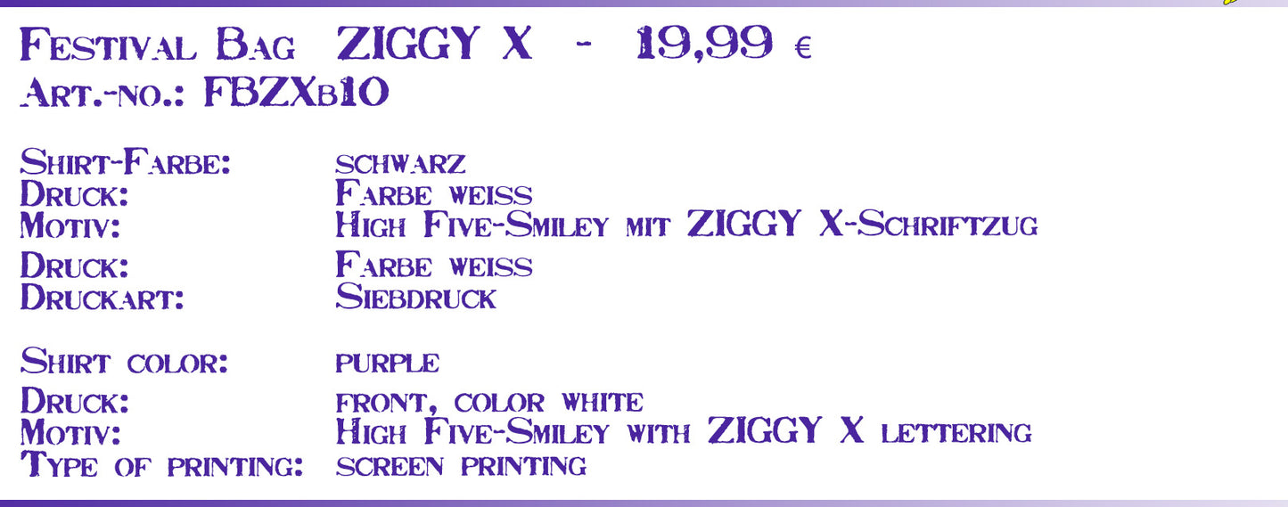 Festival bag ZIGGY X , black  cotton [LIMITED]